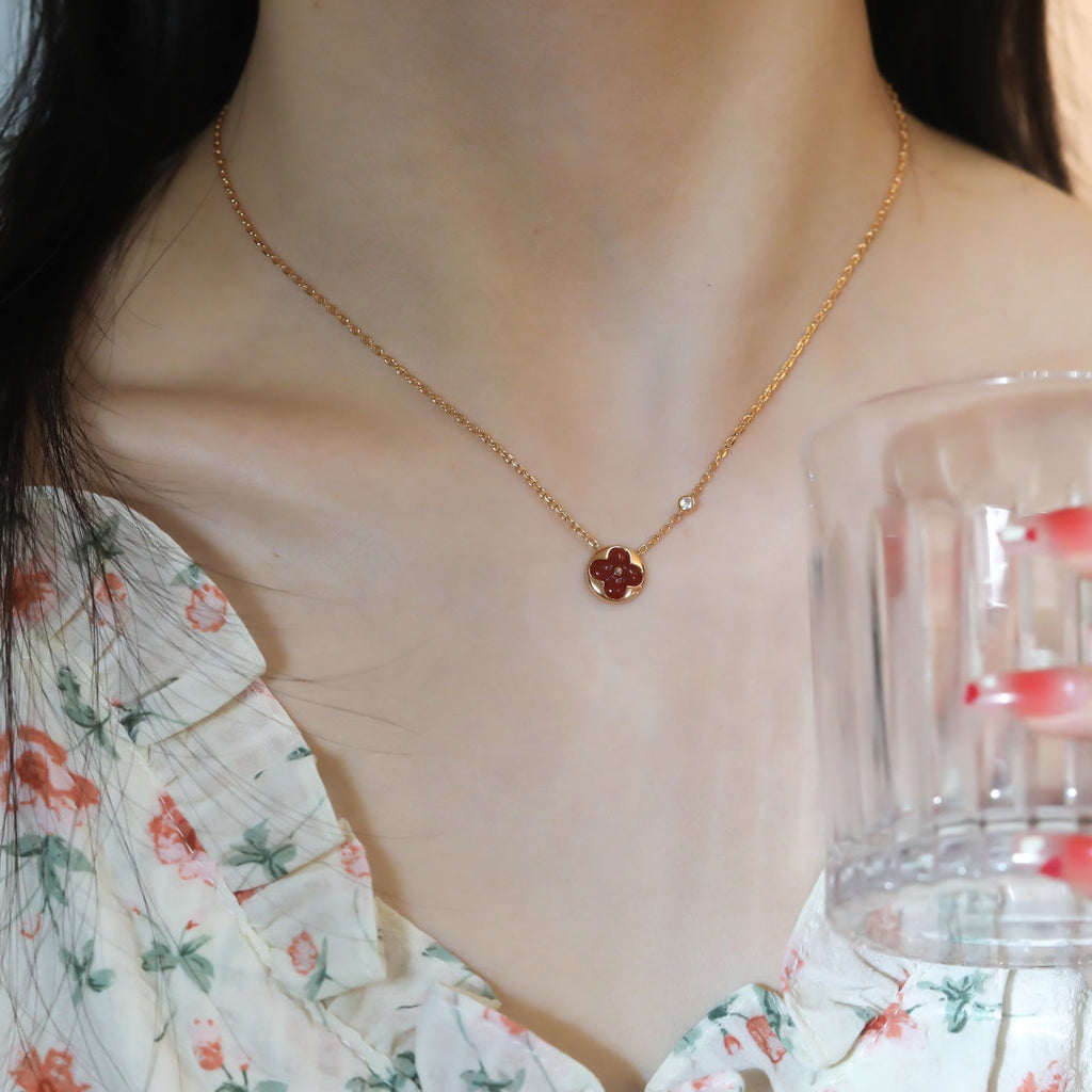 Jewelicorn Sonnenanhänger, roségoldene Halskette mit 1 Diamanten