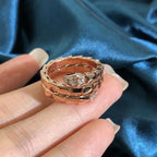 Jewelicorn Schlangenring mit zweireihigem Diamanten