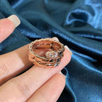 Jewelicorn Schlangenring mit zweireihigem Diamanten