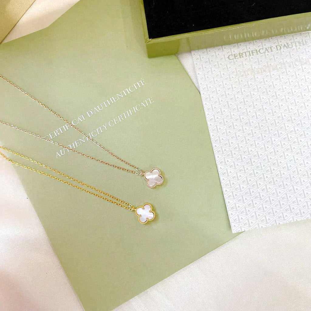 ¡®Jewelicorn¡¯CLOVER MINI 9.5MM WHITE MOTHER-OF-PEARL NECKLACE