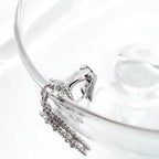 ®Jewelicorn®クローバー 2モチーフ ダイヤモンド オニキス イヤリング シルバー