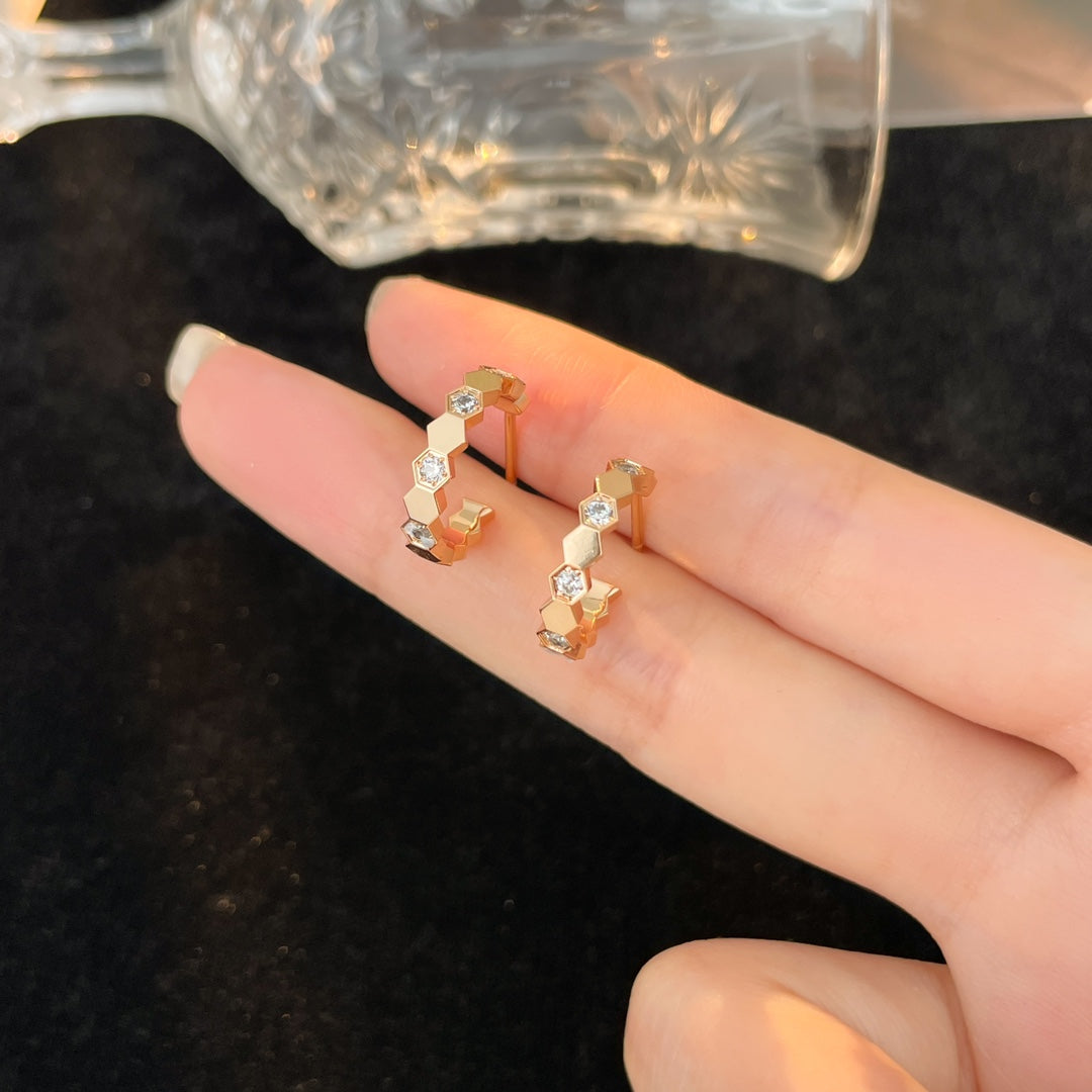 ¡®Jewelicorn¡¯BEE LOVE DIAMOND HOOP EARRINGS