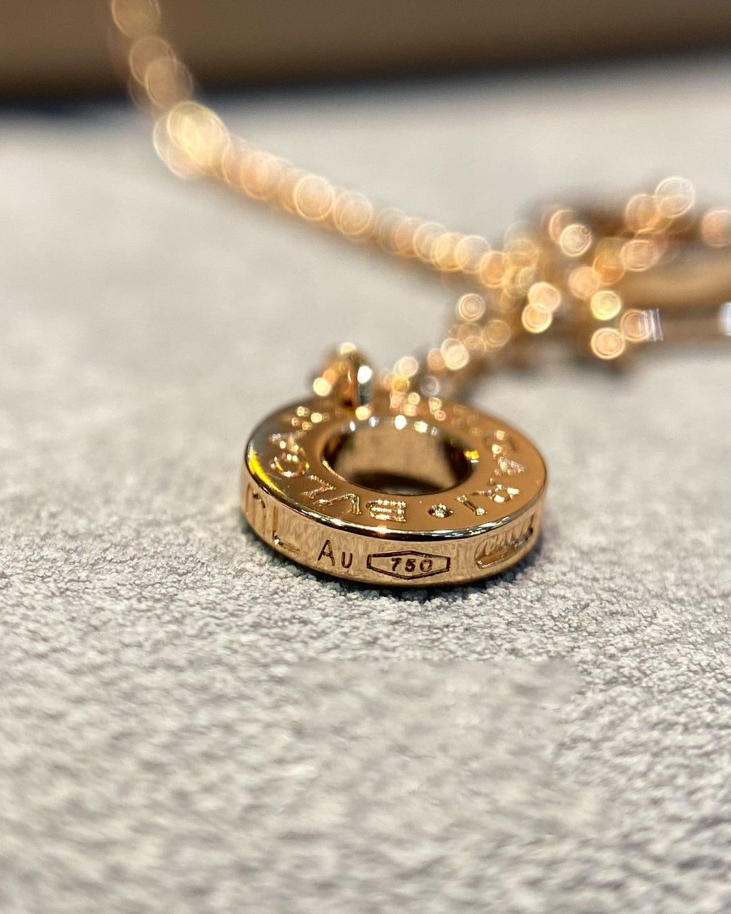 ®Jewelicorn®ドリームマラカイトダイヤモンドパヴェピンクゴールドネックレス