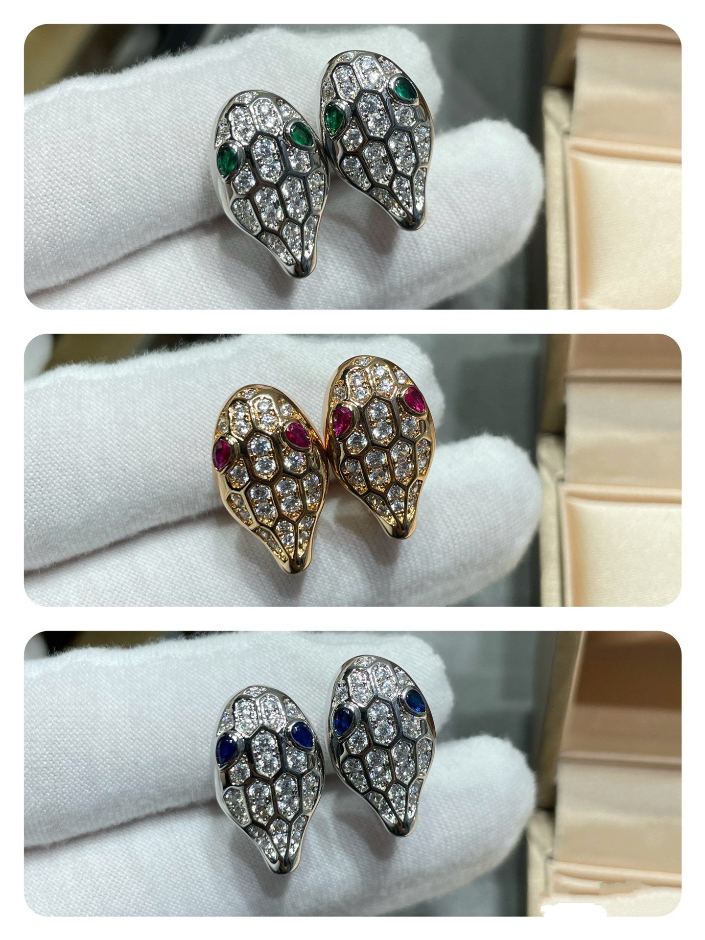 ¡®Jewelicorn¡¯SERPENT DIAMOND STUD EARRINGS