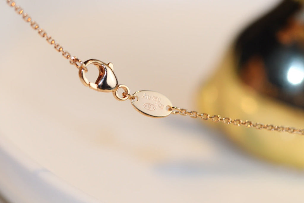 Jewelicorn Halskette aus Malachit mit 1 Diamanten in Roségold