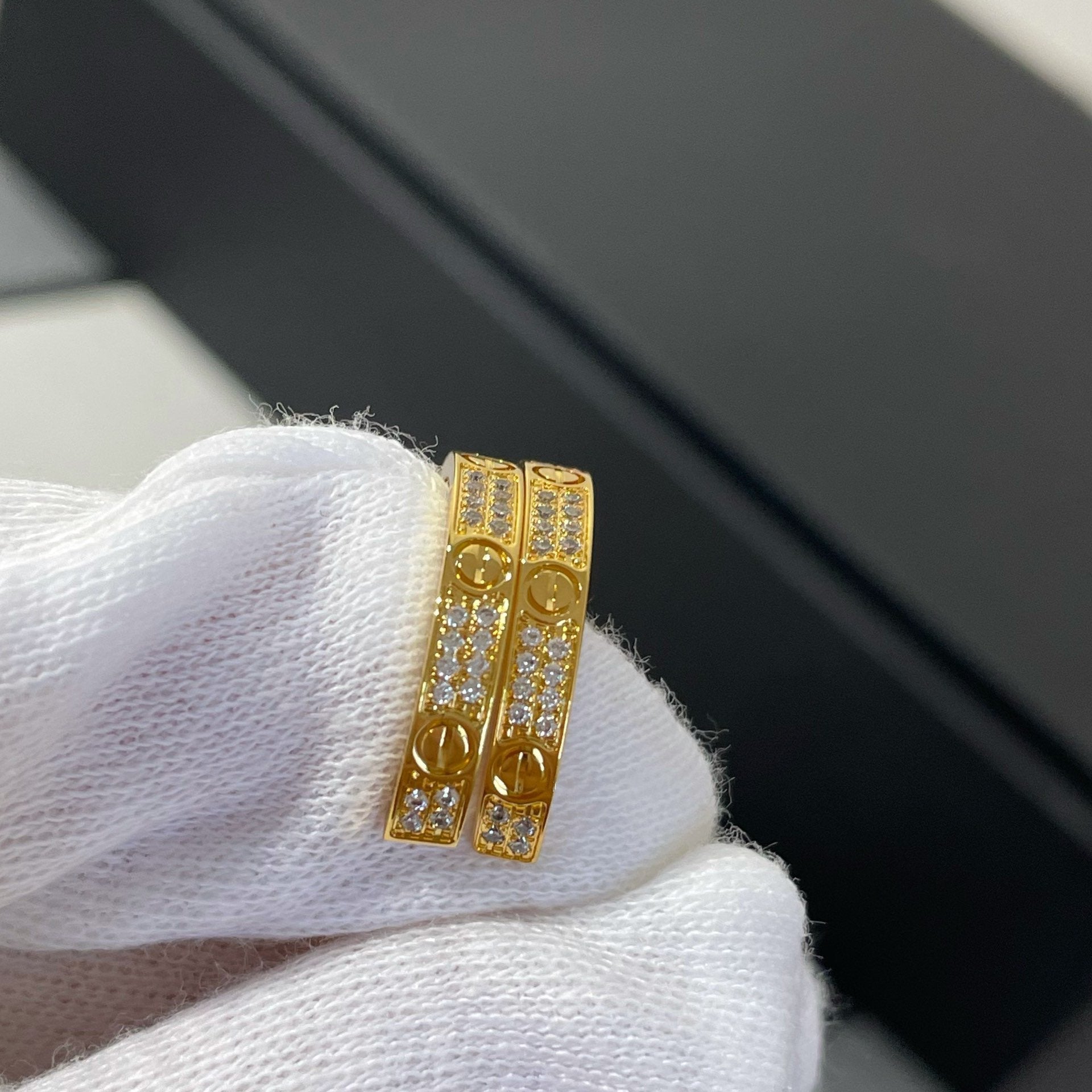 Jewelicorn LOVE DIAMOND GOLD CROO OHREN