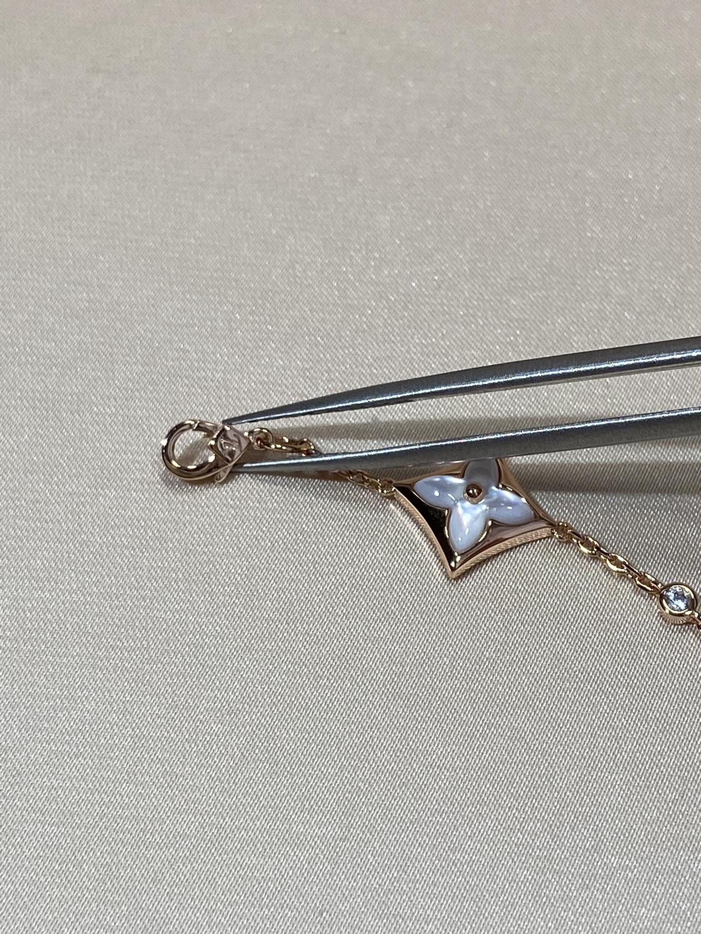 ®Jewelicorn® スター 4 モチーフ モップ ダイヤモンド ピンクゴールド ブレスレット