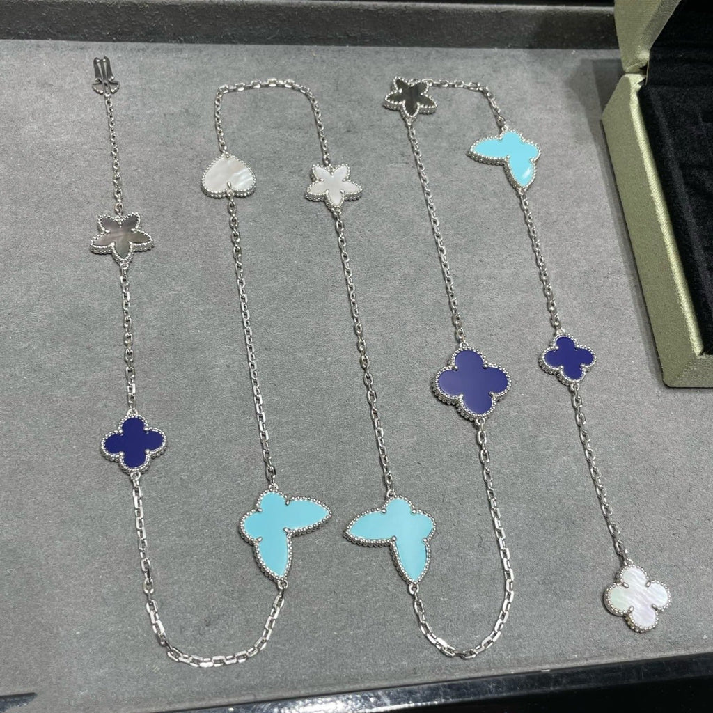 ®Jewelicorn® ラッキークローバー シルバー 11モチーフネックレス