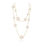 ¡®Jewelicorn¡¯CLOVER 16 MOTIF WHITE MOP GOLD NECKLACE