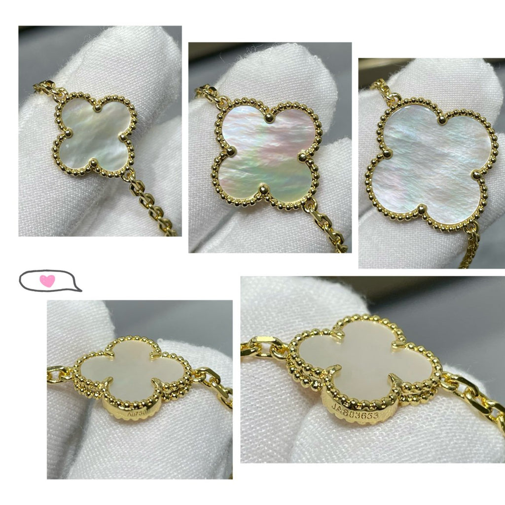 ¡®Jewelicorn¡¯CLOVER 16 MOTIF WHITE MOP GOLD NECKLACE