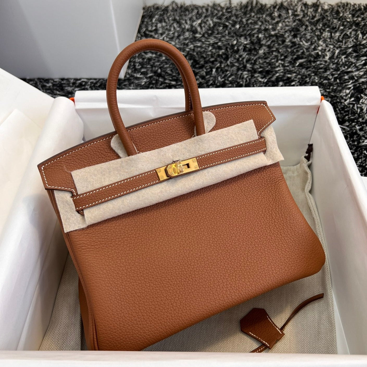 HM Birkin 25 cm Gold Togo Leder Gold Beschläge