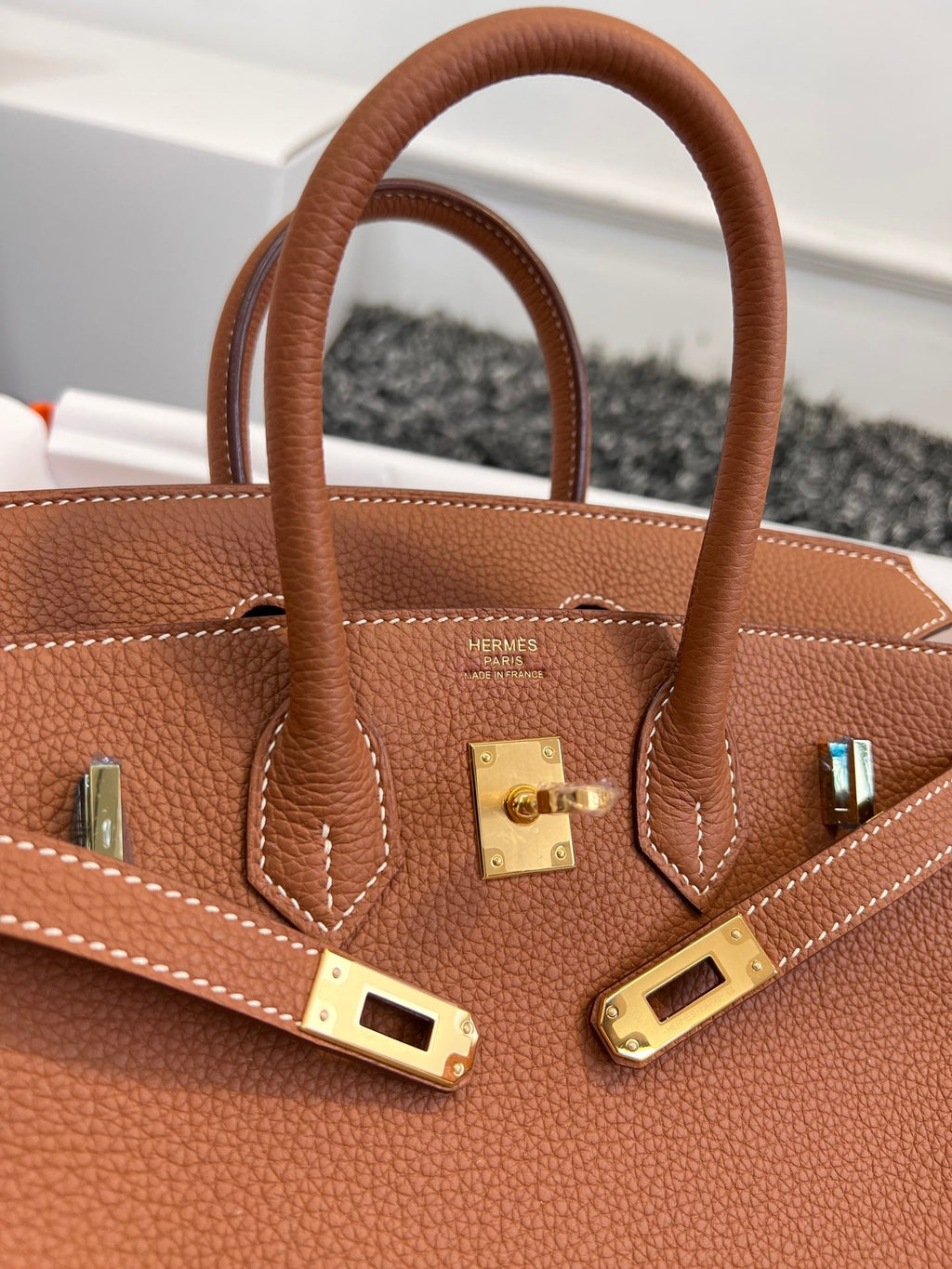 HM Birkin 25 cm Gold Togo Leder Gold Beschläge