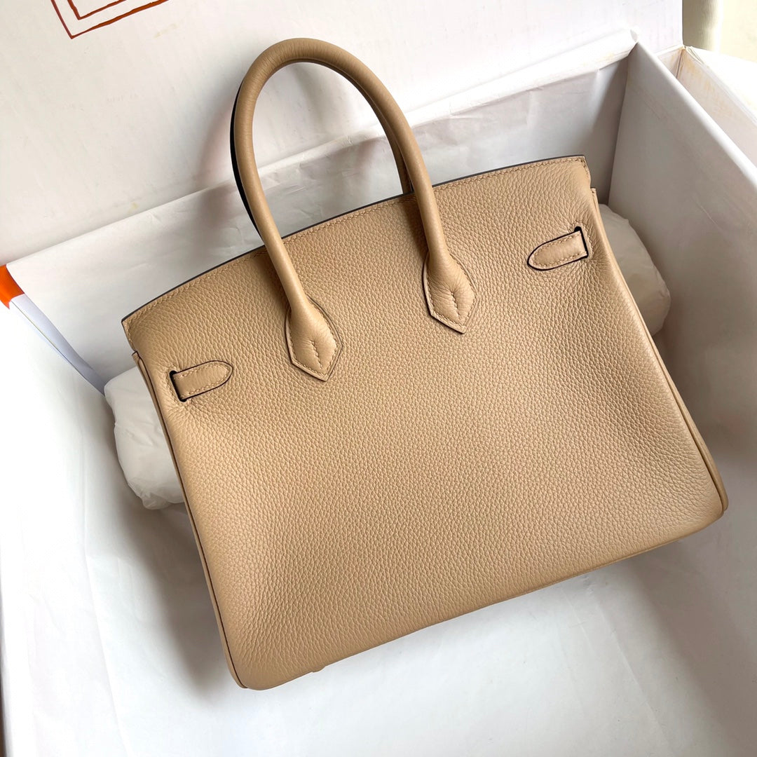 HM Birkin 25 cm Beige Togo-Leder Goldene Beschläge