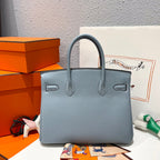 HM Birkin 30 cm Cloud Blue Togo-Leder Silberne Beschläge