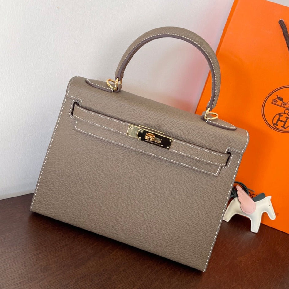 HM KELLY 28CM ETAIN EPSOM LEDER GOLDENE BESCHLÄGE