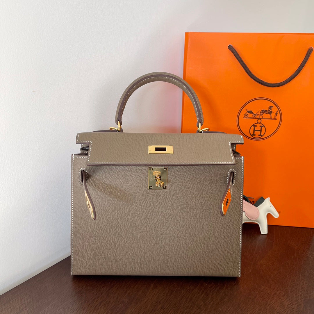 HM KELLY 28CM ETAIN EPSOM LEDER GOLDENE BESCHLÄGE