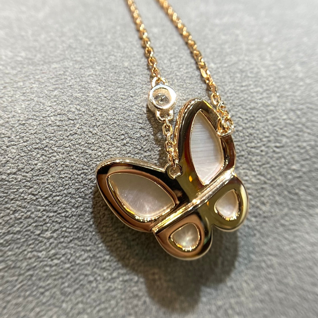 Jewelicorn Schmetterlings-Perlmutt-Diamantkette