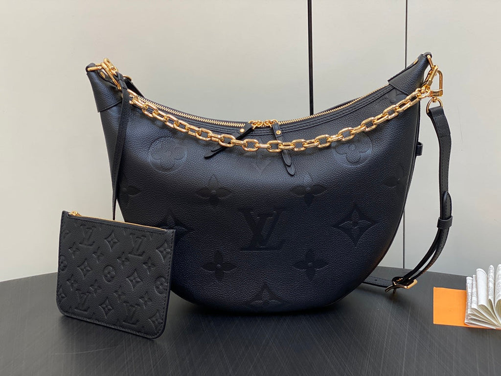 LOOP HOBO 38 SCHWARZ MONOGRAM EMPREINTE LEDER GOLDENE BESCHLÄGE