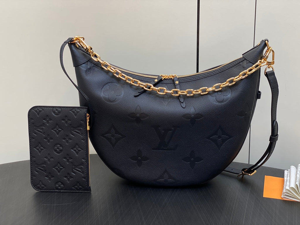 LOOP HOBO 38 SCHWARZ MONOGRAM EMPREINTE LEDER GOLDENE BESCHLÄGE