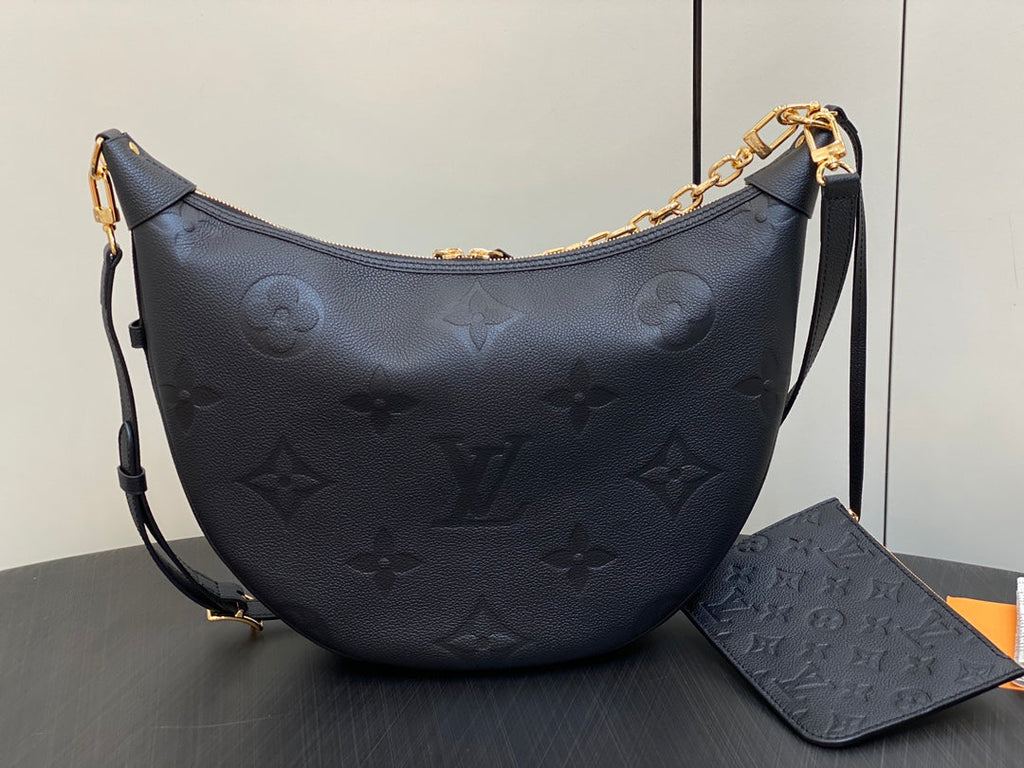 LOOP HOBO 38 SCHWARZ MONOGRAM EMPREINTE LEDER GOLDENE BESCHLÄGE