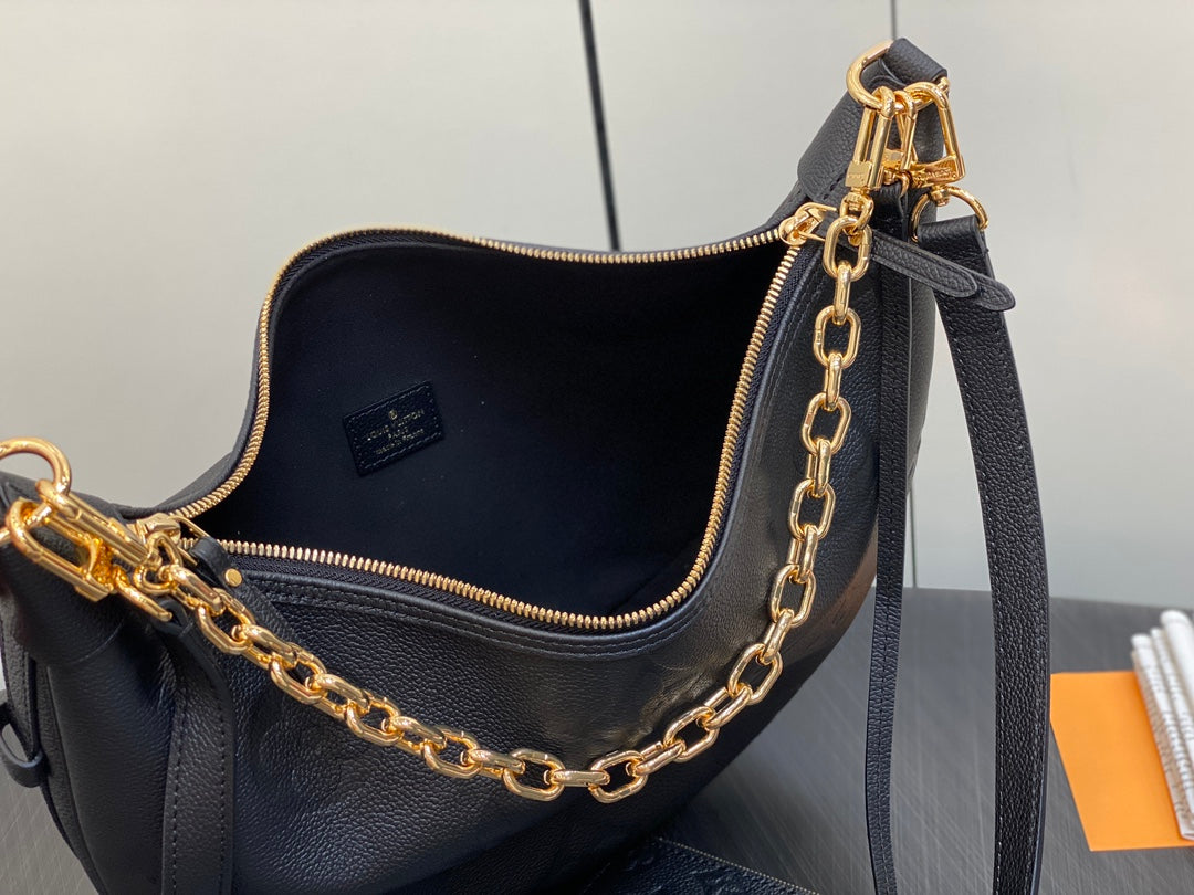LOOP HOBO 38 SCHWARZ MONOGRAM EMPREINTE LEDER GOLDENE BESCHLÄGE