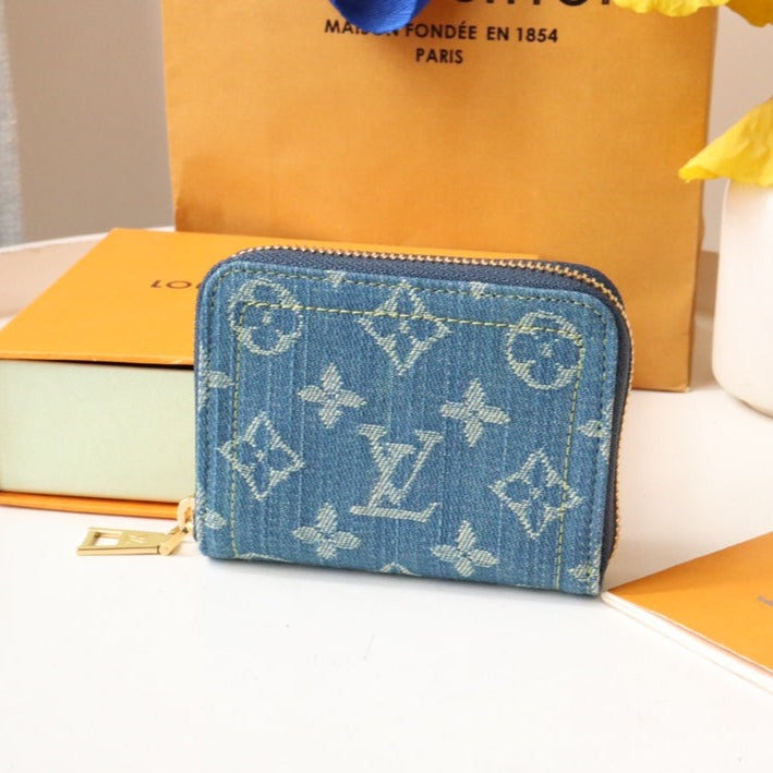 LV ZIPPY COIN 11CM BLAUER DENIM