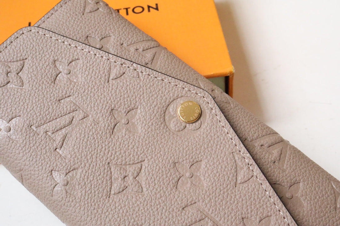 SARAH BRIEFTASCHE BEIGE MONOGRAMM EMPREINTE 19CM