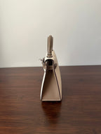 HM KELLY MINI 20 WEISS ETAIN EPSOM SILBERBESCHLÄGE