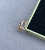 [⭐JeweliWhal]Wide Hoof-Shaped Diamond-Studded Ring