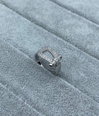 [⭐JeweliWhal]Wide Hoof-Shaped Diamond-Studded Ring