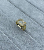 [⭐JeweliWhal]Wide Hoof-Shaped Diamond-Studded Ring