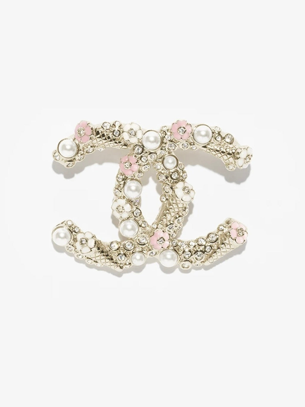 [⭐JeweliWhal]26C Pink-White Enamel Ice Cream Cone Double C Brooch