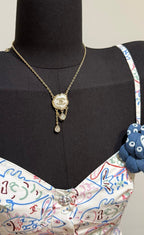 [⭐JeweliWhal]Cloud Pearl Mother-of-Pearl Diamond Chain Pendant Necklace