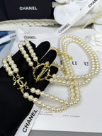 [⭐JeweliWhal]25K Pencil Double C Double-Layer Pearl Sweater Chain