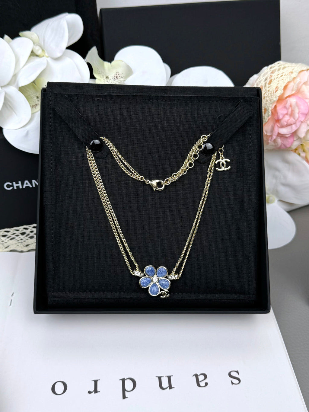 [⭐JeweliWhal]New Blue Floral Double-Layer Necklace