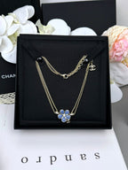 [⭐JeweliWhal]New Blue Floral Double-Layer Necklace