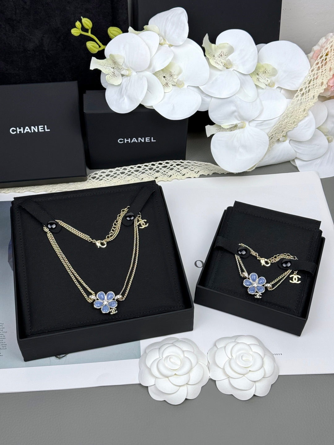 [⭐JeweliWhal]VOLTE New Blue Floral Double-Layer Bracelet