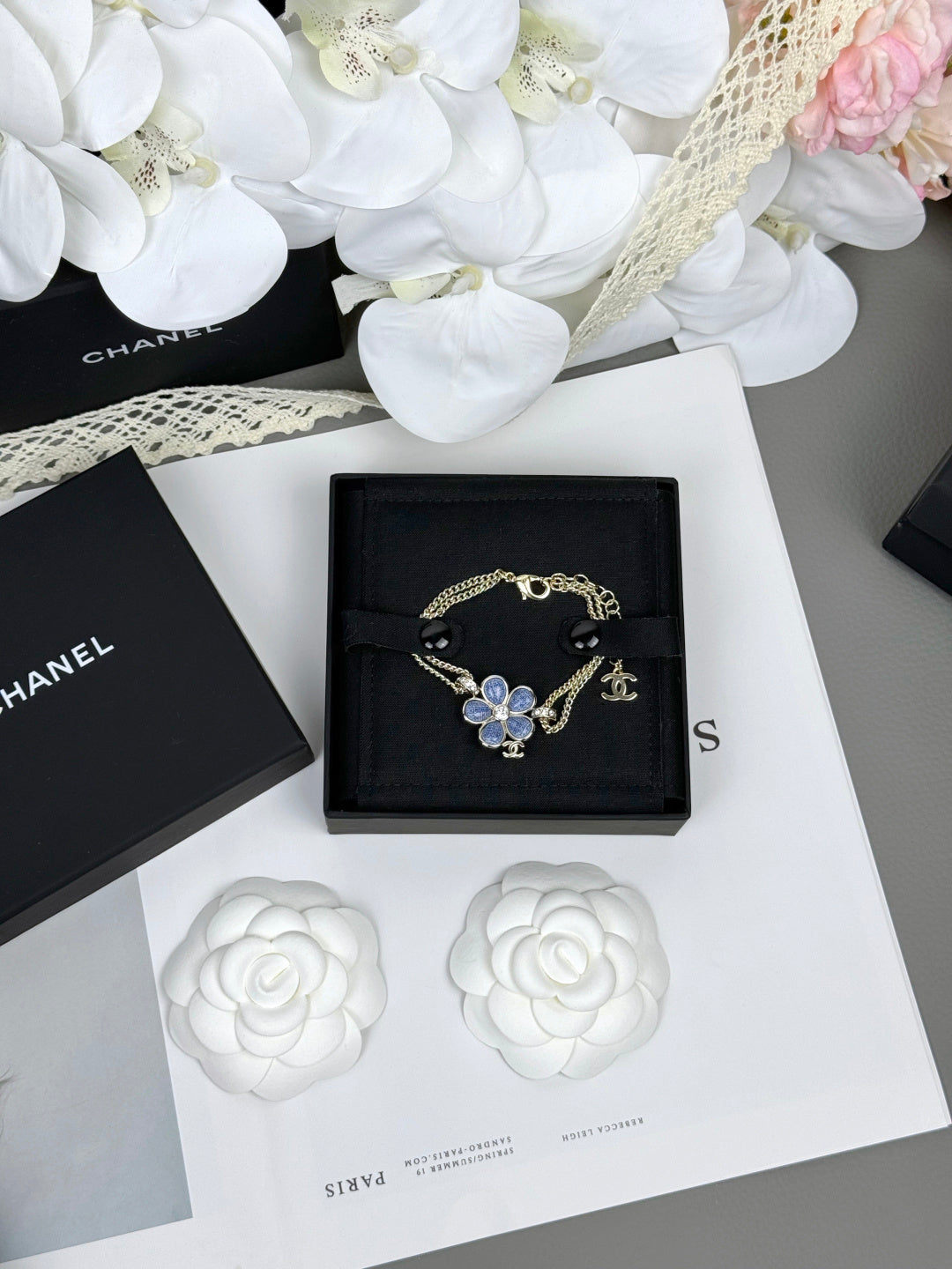 [⭐JeweliWhal]VOLTE New Blue Floral Double-Layer Bracelet