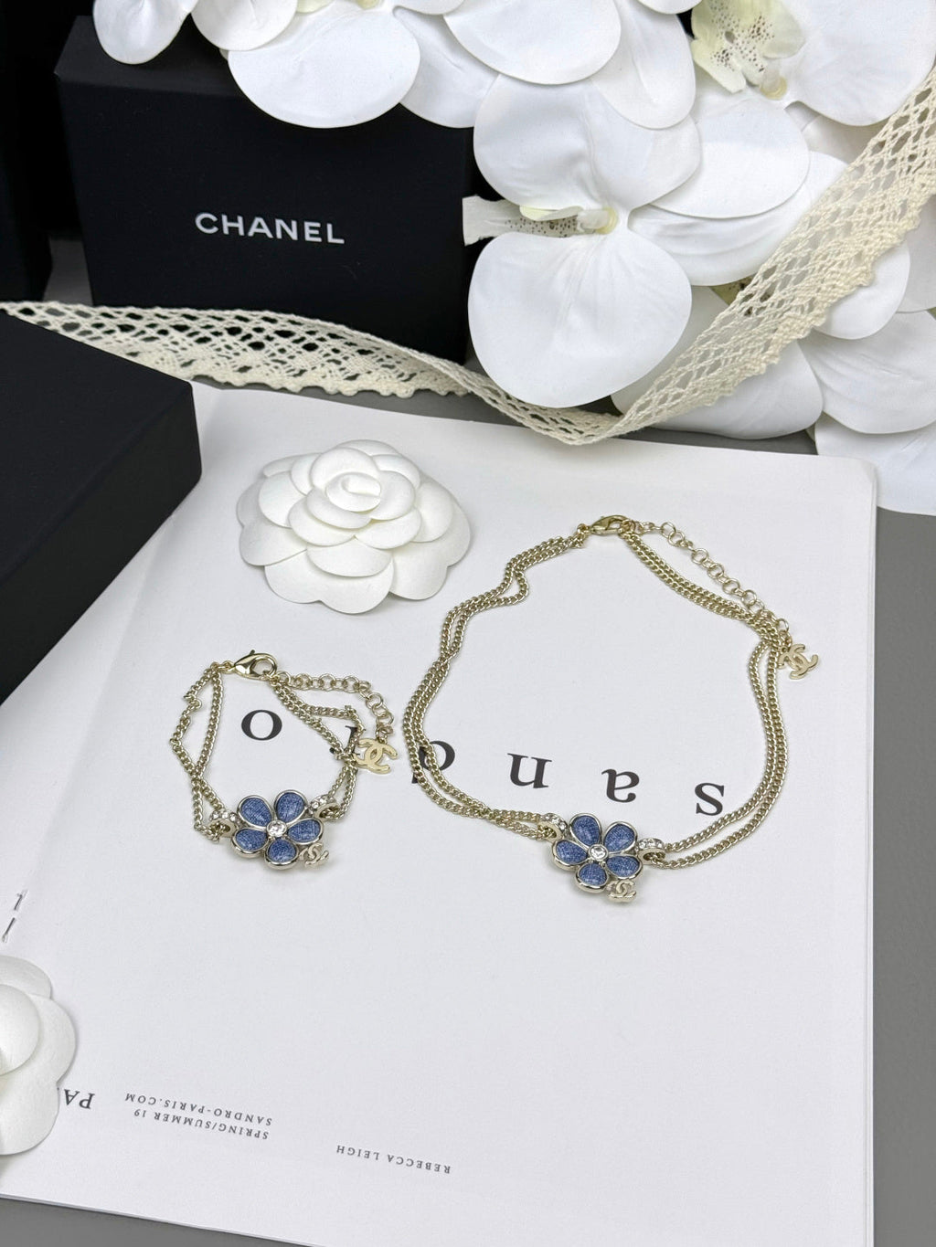 [⭐JeweliWhal]VOLTE New Blue Floral Double-Layer Bracelet