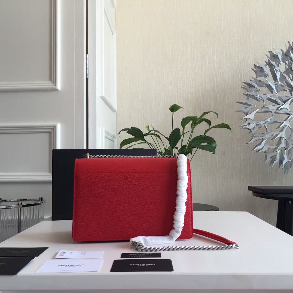 SUNSET 22 HANDBAG IN CHERRY RED CALFSKIN