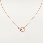¡®Jewelicorn¡¯LOVE 7.6MM NECKLACE ROSE GOLD AND SILVER  FULL DIAMOND