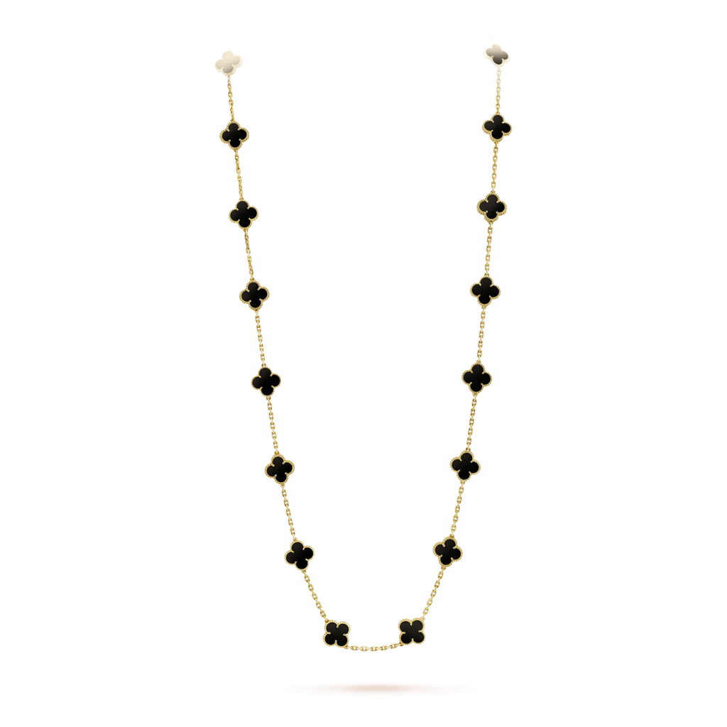 ¡®Jewelicorn¡¯CLOVER 20 MOTIFS ONYX NECKLACE