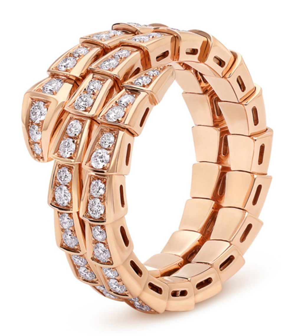 ¡®Jewelicorn¡¯SERPENTI RING ROSA GOLD DIAMANT DOPPELREIHE