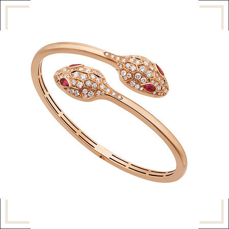 ¡®Jewelicorn¡¯SERPENTI ARMBAND ROSA GOLD DIAMANT DOPPELSCHLANGE