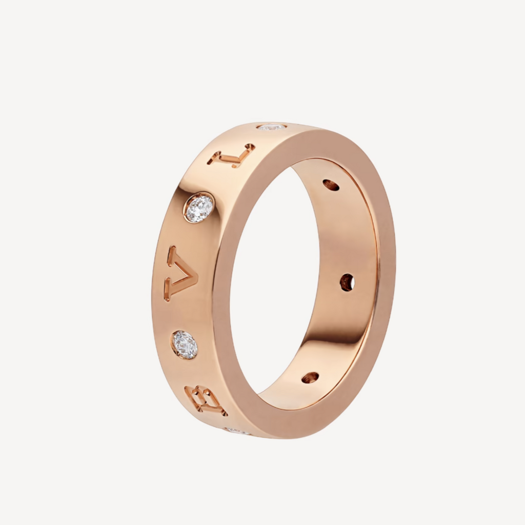 Jewelicorn ZERO 1 ESSENTIAL PINK GOLD BAND WITH DIAMONDS RING