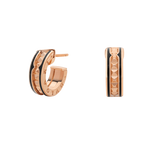 Jewelicorn Zero 1 Rock Ohrringe aus roségoldener Spitze mit Spiralbesatz und schwarzer Keramik