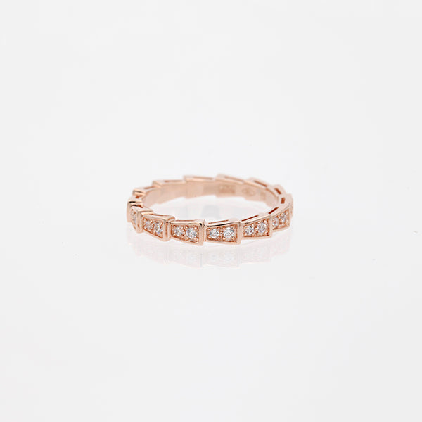 ®Jewelicorn® SERPENTI RING ROSA GOLD DIAMANTEN BEFASST 3MM
