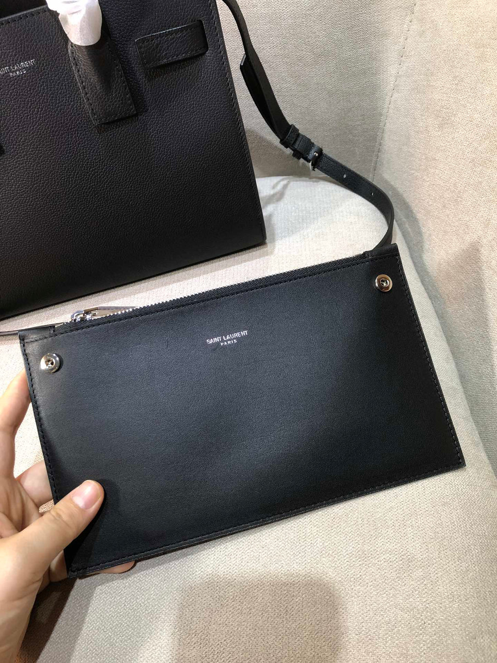 SAC DE 26 HANDTASCHE SCHWARZES KALBSLEDER