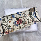 MITTLERE BUCHTASCHE 36 IN BEIGE BAUMWOLLE MIT MEHRFARBIGER STICKEREI