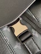 RUCKSACK 45 AUS SCHWARZEM KALBSLEDER UND GUN METAL MONOGRAMM ECLIPSE CANVAS